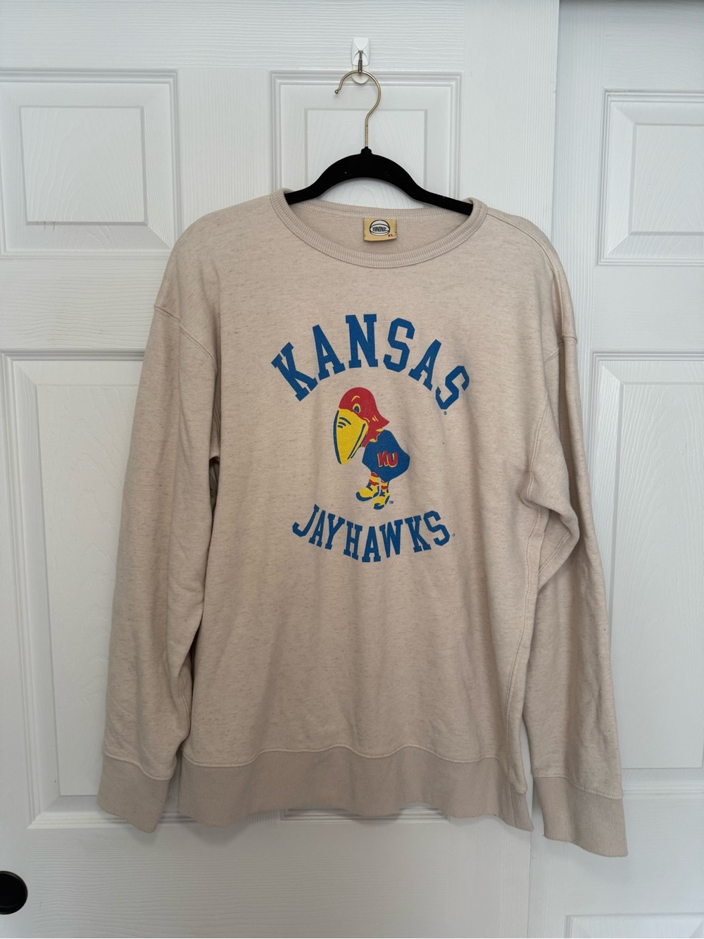 19NINE Kansas Jayhawks Crewneck Sweatshirt - Beige